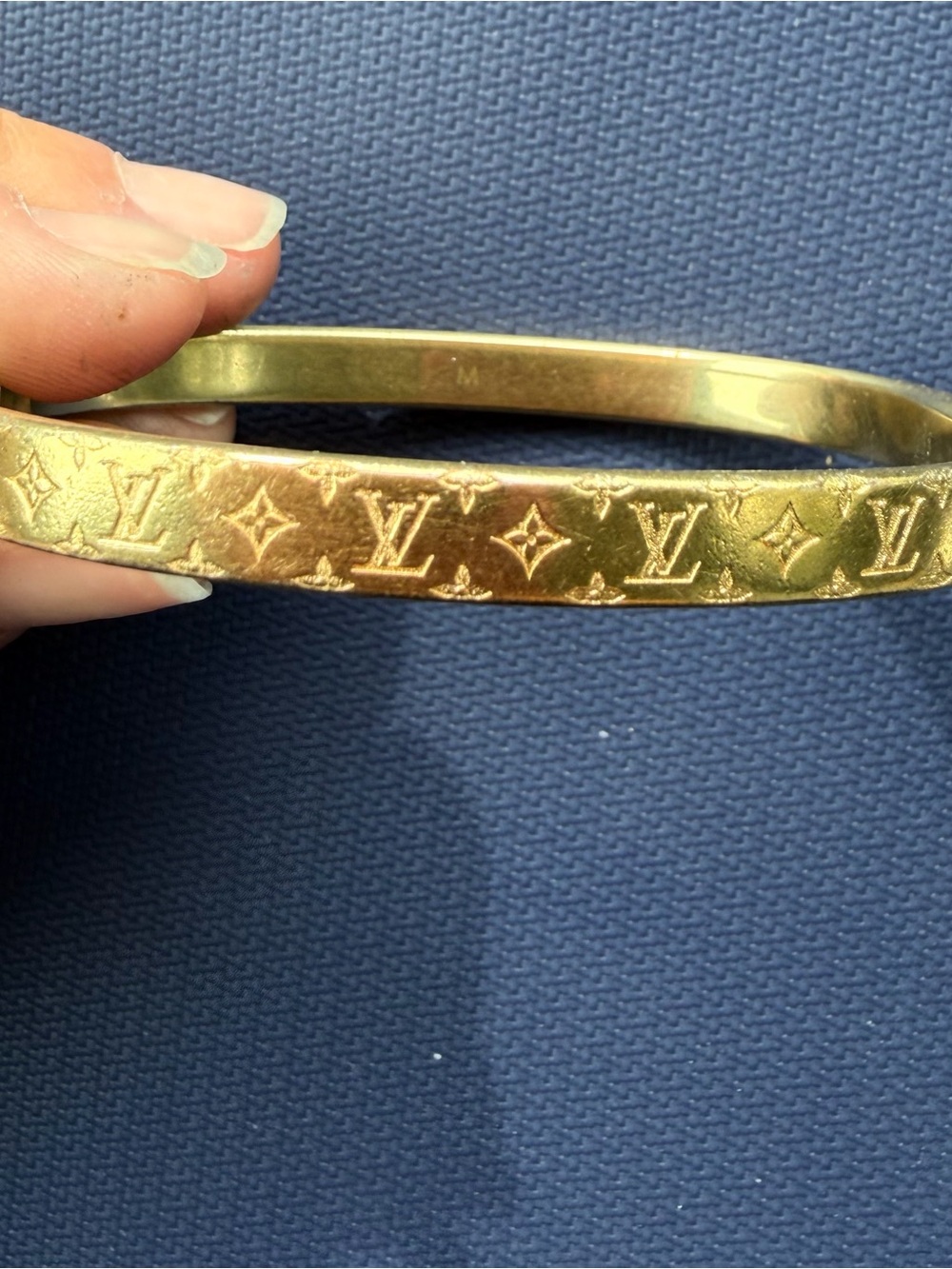 Louis Vuitton Gold Monogram Bangle Bracelet